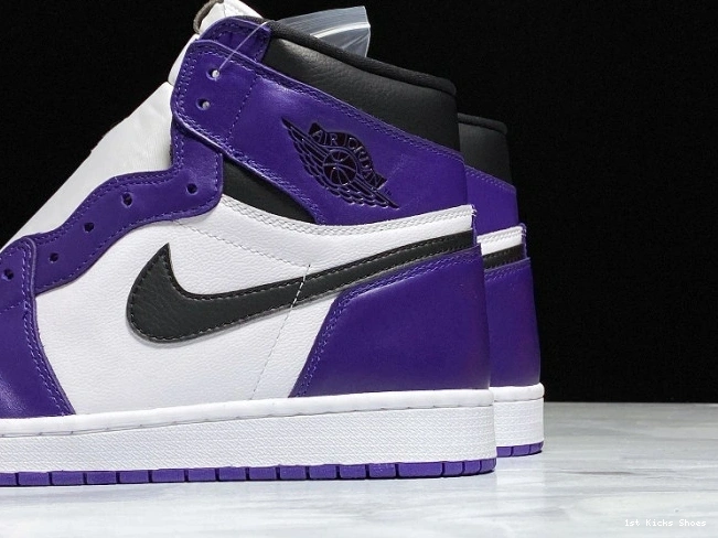 1st Kicks Shoes 1 jordan Comfortable 1246 purple white court 555088- aj1 air 1110